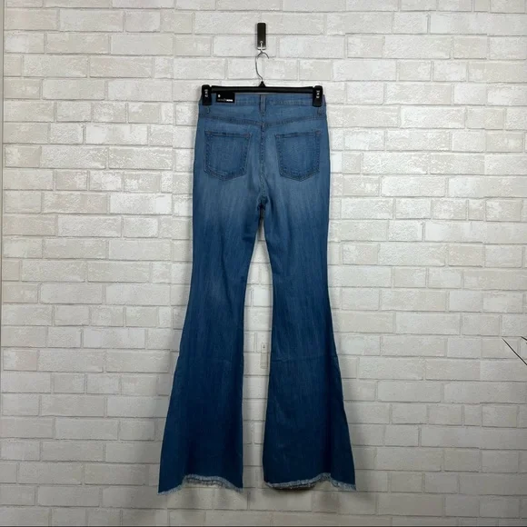 Fashion Nova Dazed for Days Flared Distressed Jeans NEW - Picture 2 of 4